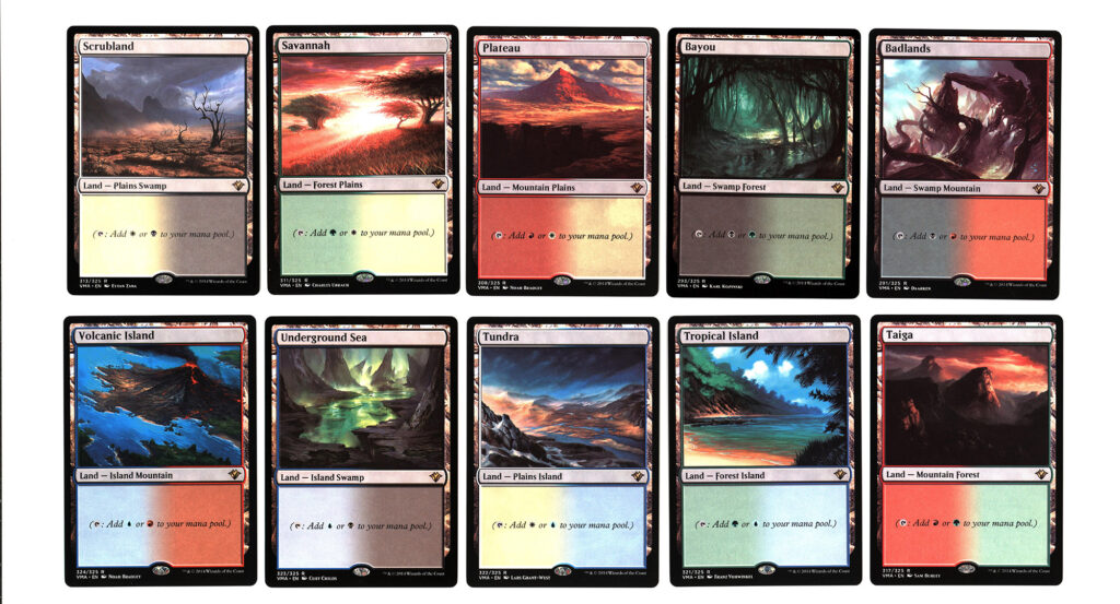 10 pieces per set dual lands Vintage Masters edition hologram mtg proxy ...